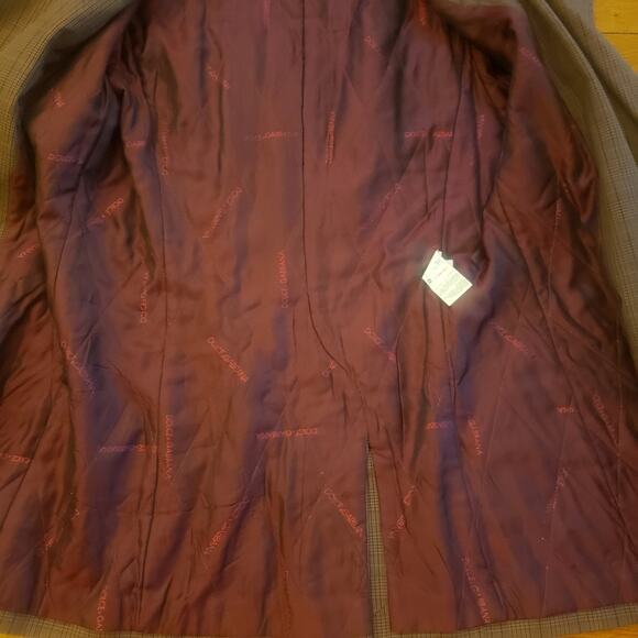 Dolce & Gabbana brown plaid peacoat size US 8 - Picture 5 of 7